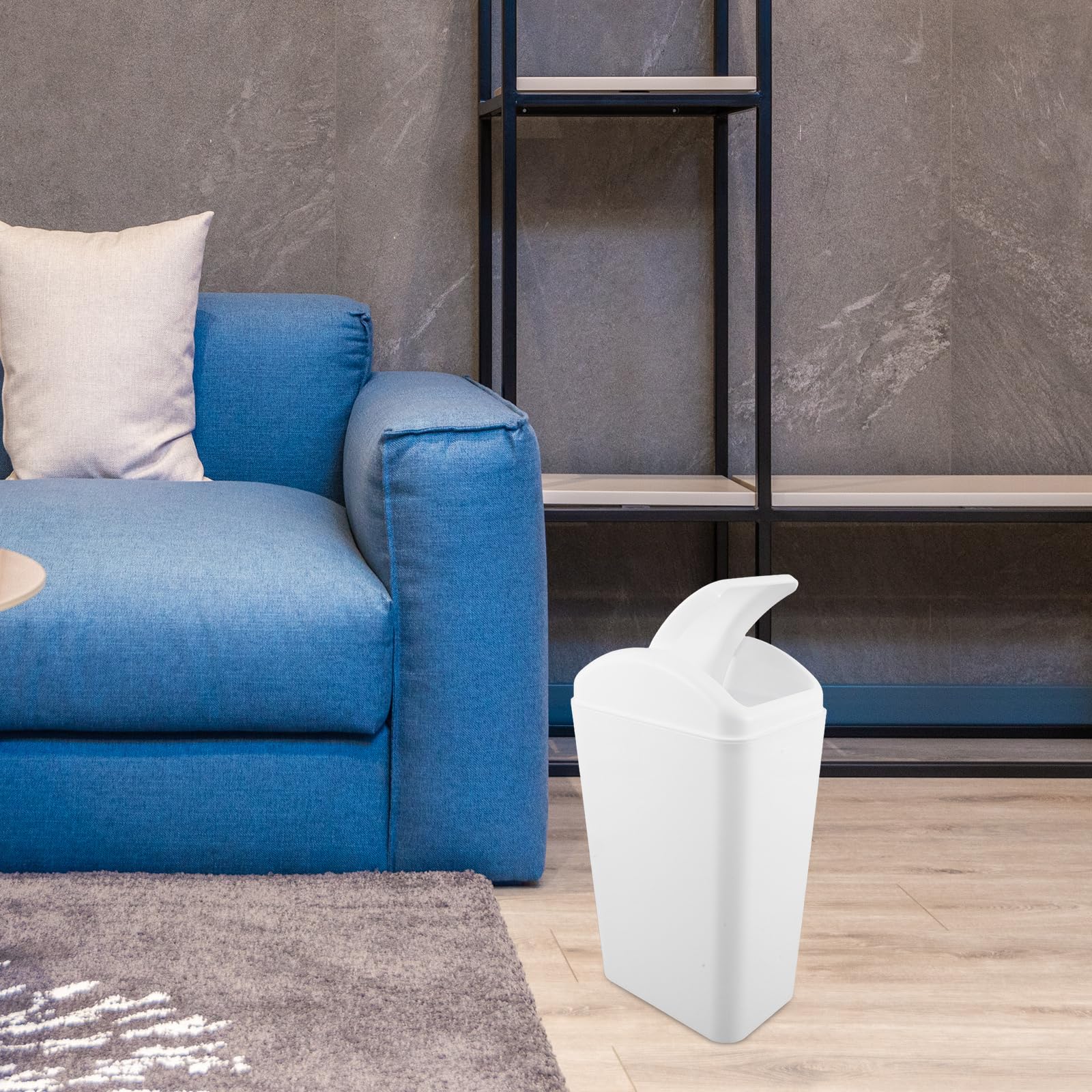 Vaguelly Cestino dei Rifiuti Slim con Coperchio a Ribalta, Plastica