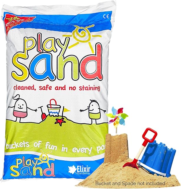 Elixir Gardens Playground Surface Sand 25 kg Bag | 1-40 Bag Quantities Available | Childrens Play Sand, Non Toxic, Natural Washed and Graded | Sandpit / Playpit Sand for Kids | x 1 Bag