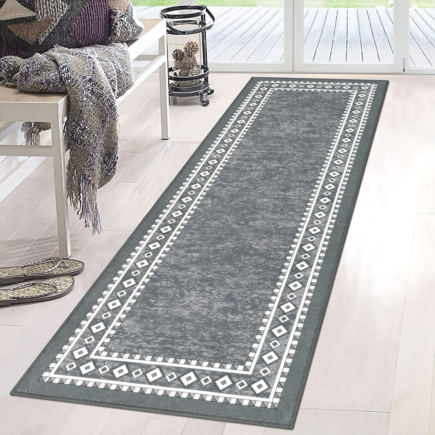 Enyhom Hallway Carpet Runner Rug 60x180cm Soft Touch Machine Washable