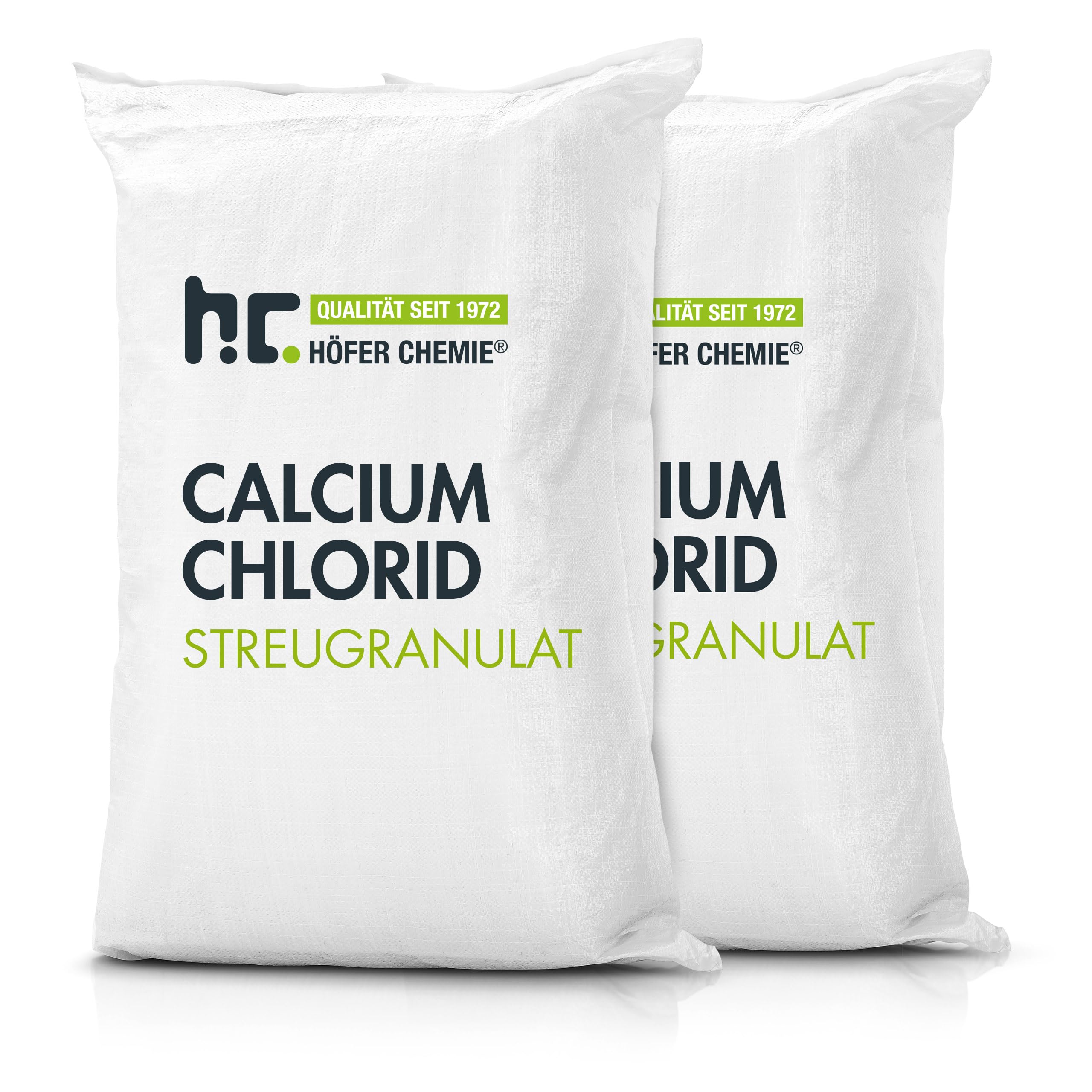 Höfer Chemie® Chlorure de Calcium Polyvalent 2 x 25 KG, Sel de Déneigement et Déshumidificateur – Efficace Jusqu’à -20° C, Écologique et Haute Performance