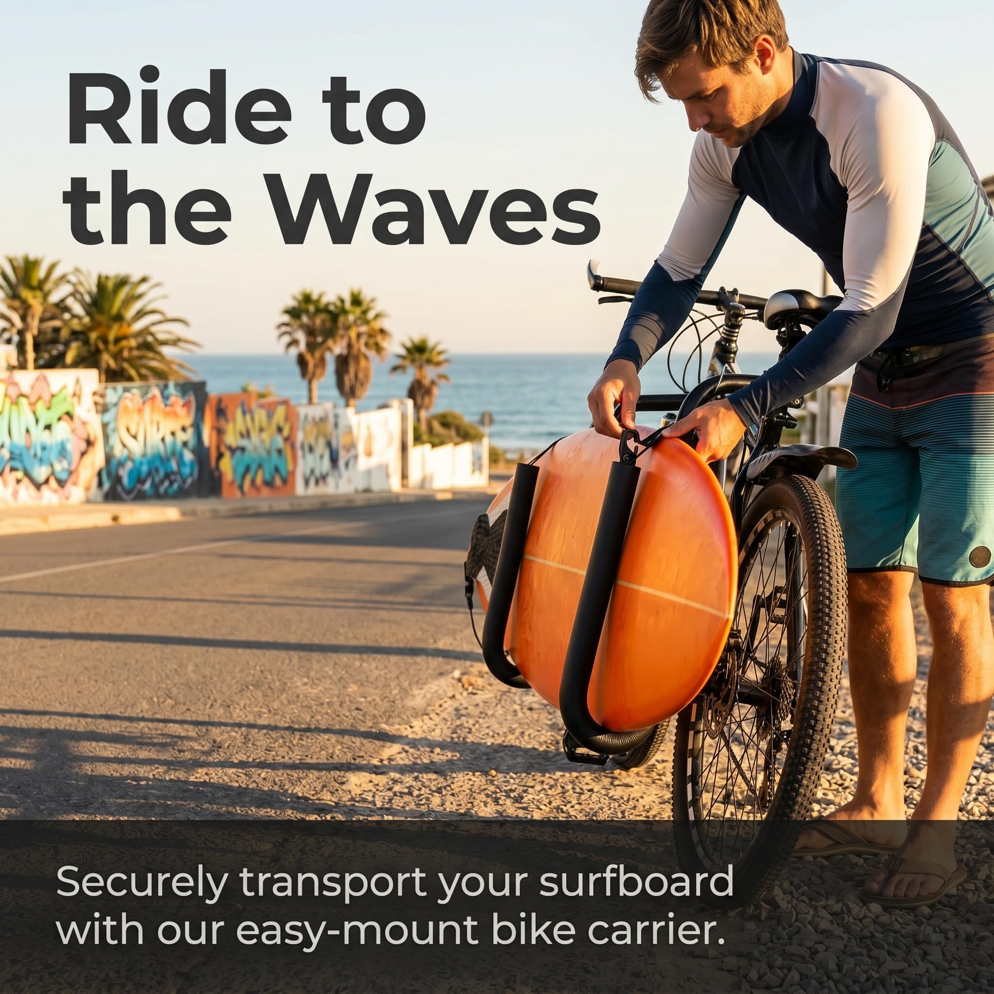Moved By Bikes Support de planche de surf en alliage d'aluminium et mousse compatible avec les shortboards, Boogie, snowboards et