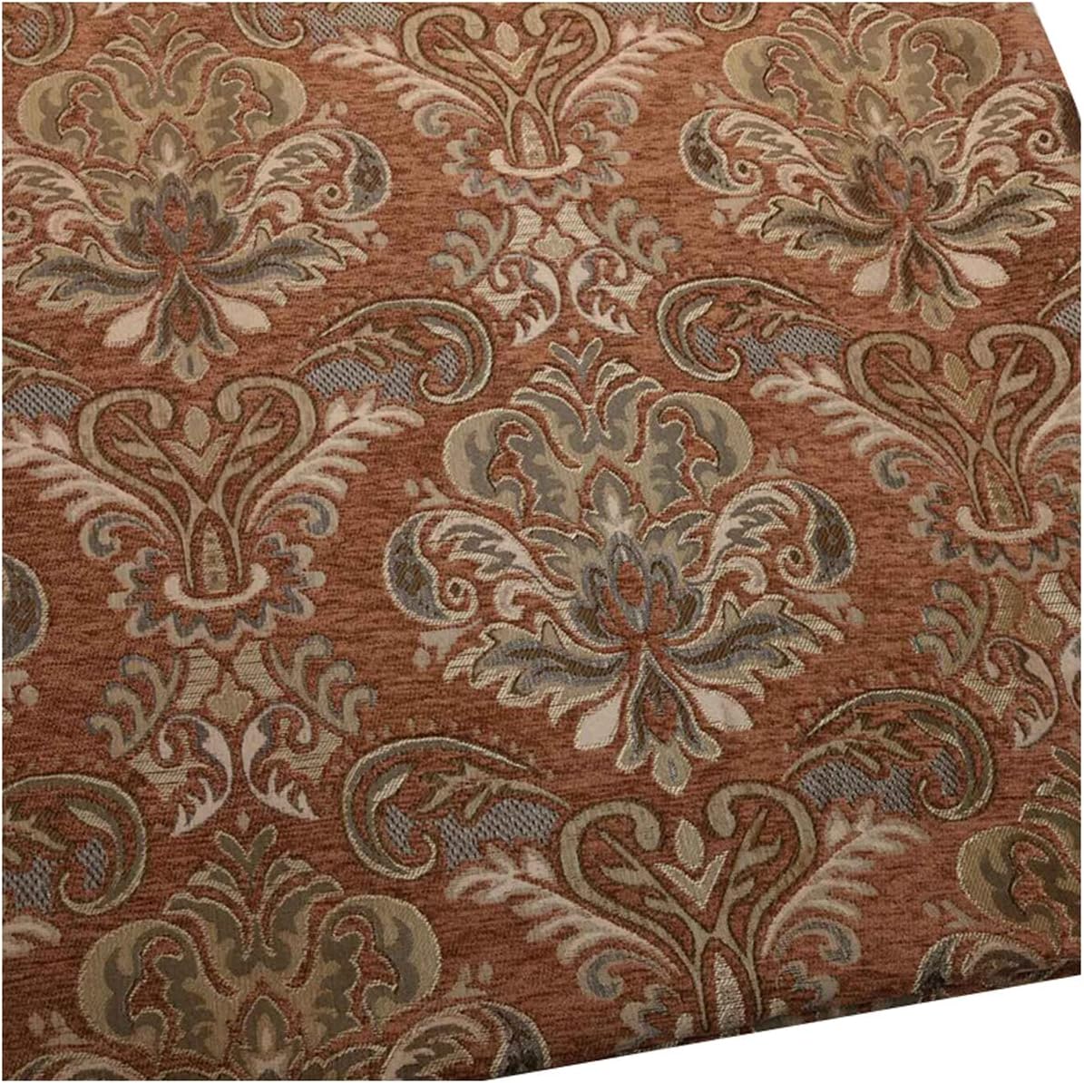NAKAN Chenille Velvet Upholstery Fabric by The Meter Vintage Floral Pattern 145x100cm 57''x39'' for Sofa, Chair Seat Cover, DIY Crafts, Curtains Drapery, Cushion(Color:Brown)