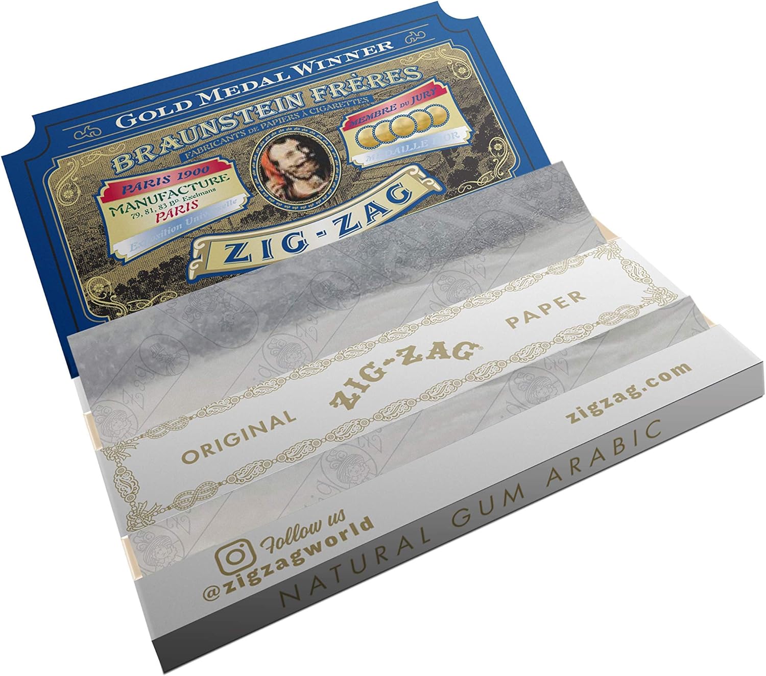 ZIG-ZAG Original White Rolling Papers - 24 Booklets - Premium 70mm Papers, Slow Even Burn, Consistent Seal