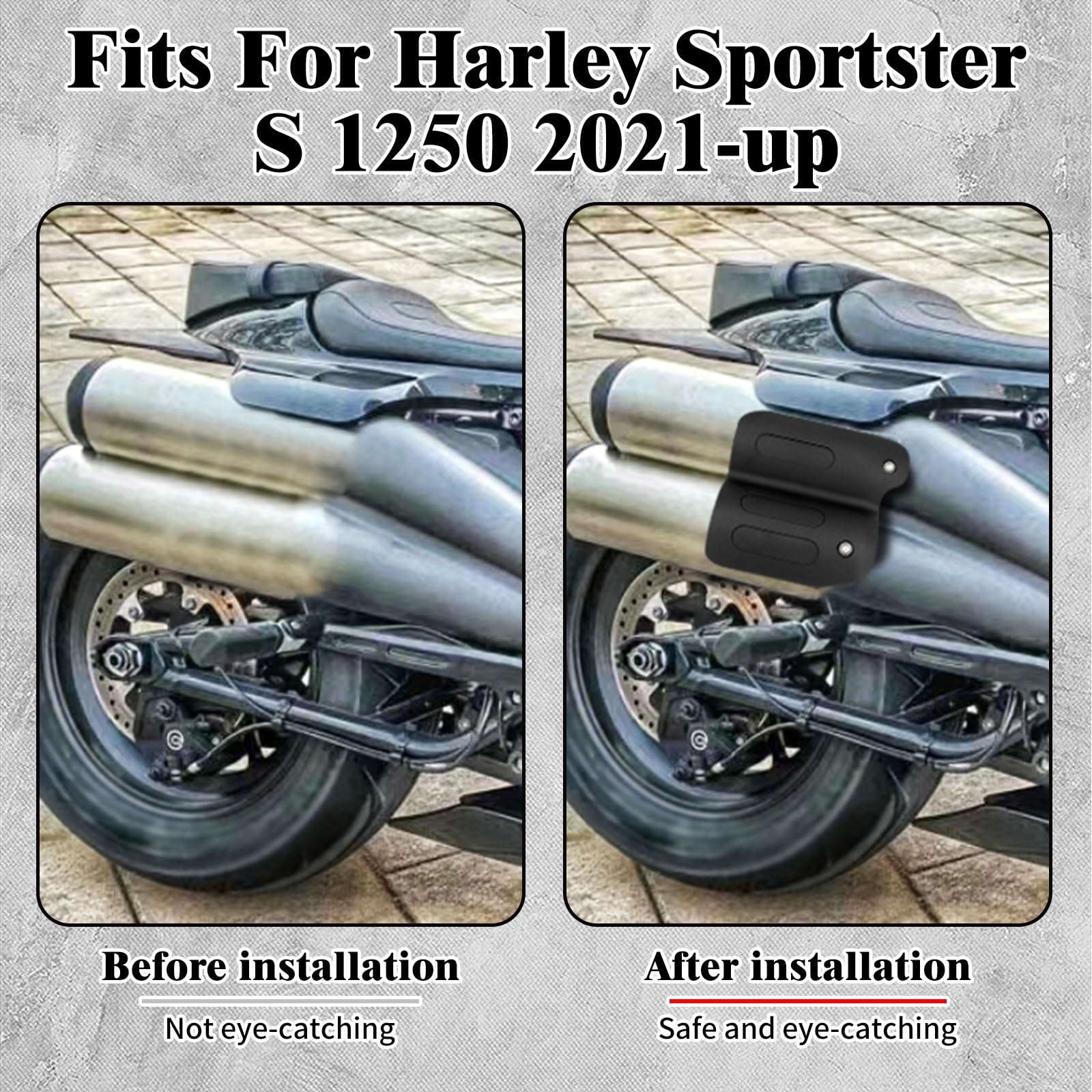 Copertura di scarico per moto Protezione termica per tubo di scarico posteriore per moto, deflettore dell'aria, adatta per Harley