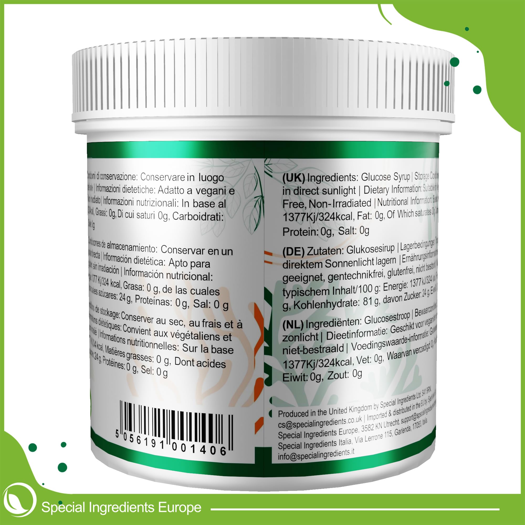 Special Ingredients Glukosesirup, D-Glukose, 5 kg | D-Glukose Maissirup für Marmeladen, Desserts, Kuchen & Eiscreme, Vegan, Glutenfrei, GVO-Frei, Koscher, Halal
