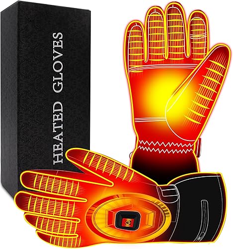 Autocastle Guantes térmicos de 7.4 V para hombres y mujeres, guantes de batería eléctrica recargable, impermeables, para pantalla táctil, guantes