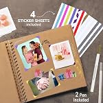 8 x 8 Inch DIY Scrapbook Photo Album, Brown 40 Pages Hardcover Kraft Blank Paper Memory Book for Wedding Anniversary Birthday (Brown, 8 Inch 40 Pages)