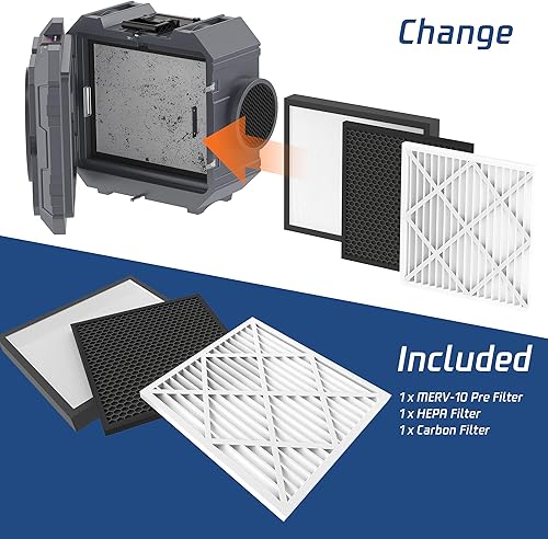Miniatura 5 de Purificador de aire comercial purificador de aire con filtración de 3 etapas Hepa Máquina de aire negativo Purificador de aire industrial para