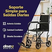 Vista 2 de Drive Medical ligero Acero Transporte Silla De Ruedas, Plata Vena, TR37E-SV, Vena plateada, 1, 1