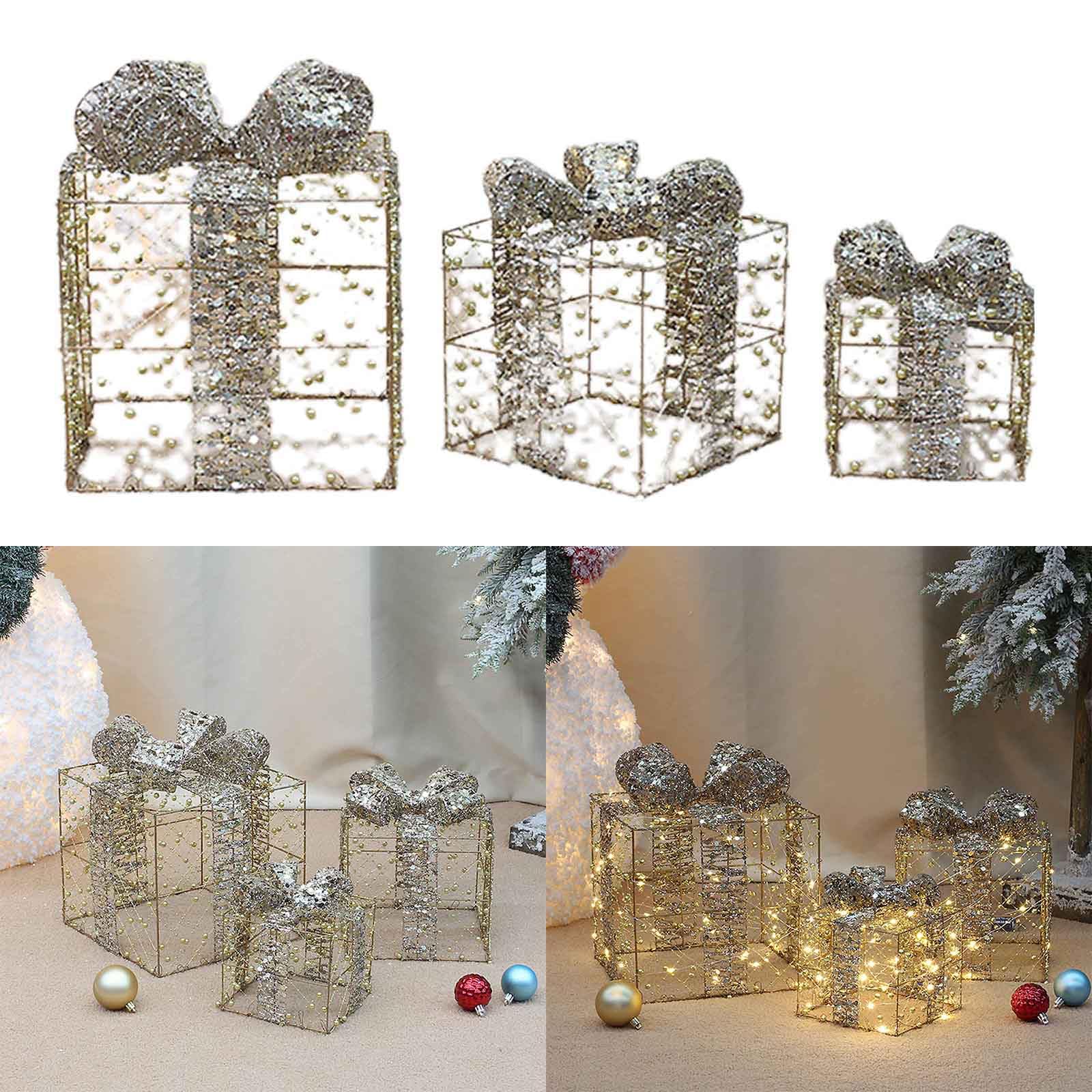 Confezione regalo natalizia luminosa per la casa, 3 pezzi/set di decorazioni per la casa, decorazione da tavolo, forniture per la decorazione della casa