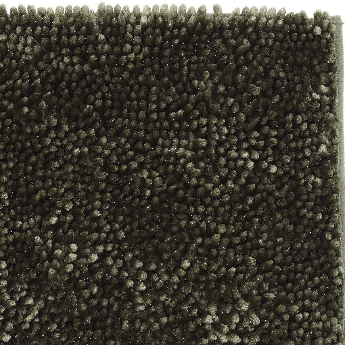 Tapis de Bain déco Fil doré en Polyester Kaki 60x120cm