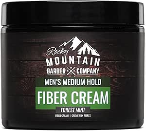 Men’s Fiber Hair Cream - Made in Canada - Classic Hair Styling Product with Medium Hold &amp; Shine for Modern and Classic Hairstyles - No Artificial Fragrance - For All Hair Types - Easy to Wash Out - 4 oz