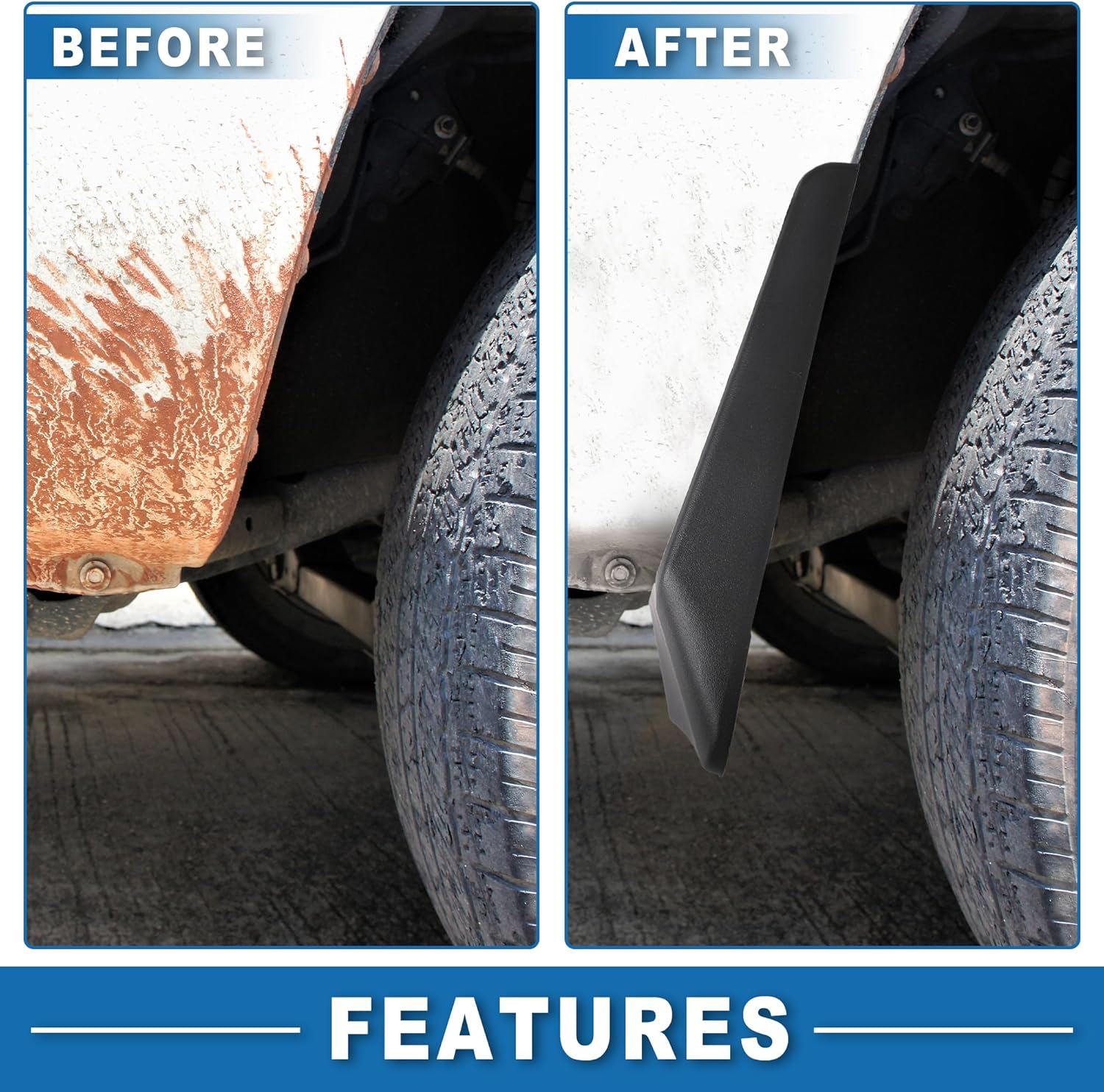 Mud Flap Splash Guard with Mount Accessories Front & Rear Side Mud Guard for Toyota Prius Hatchback 2010-2015 (Set of 4)