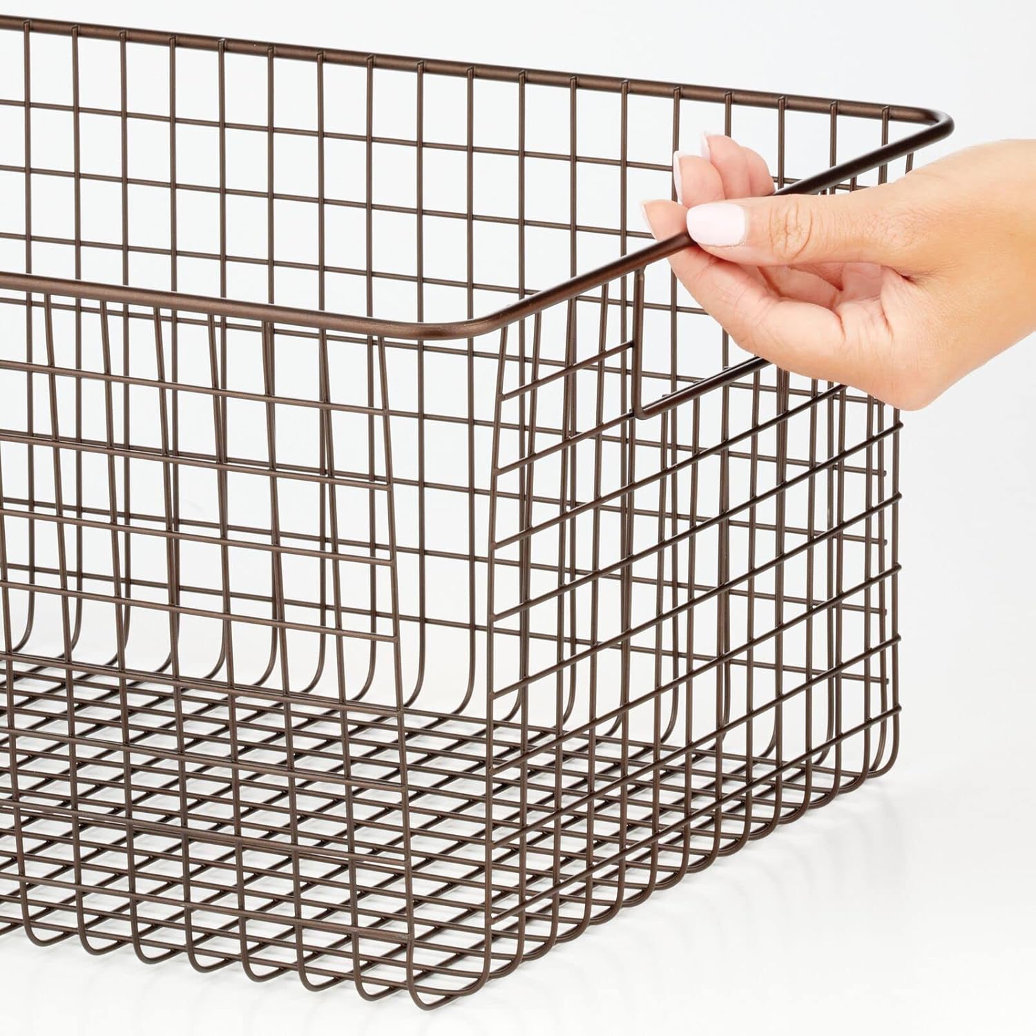Bеѕt Cуbеr Dеаlѕ 🔥 mDesign Farmhouse Decor Metal Wire Food Organizer Storage Bin Baskets with Handles for Kitchen Cabinets, Pantry, Bathroom, Laundry Room, Closets, Garage - 6 Pack - Bronze