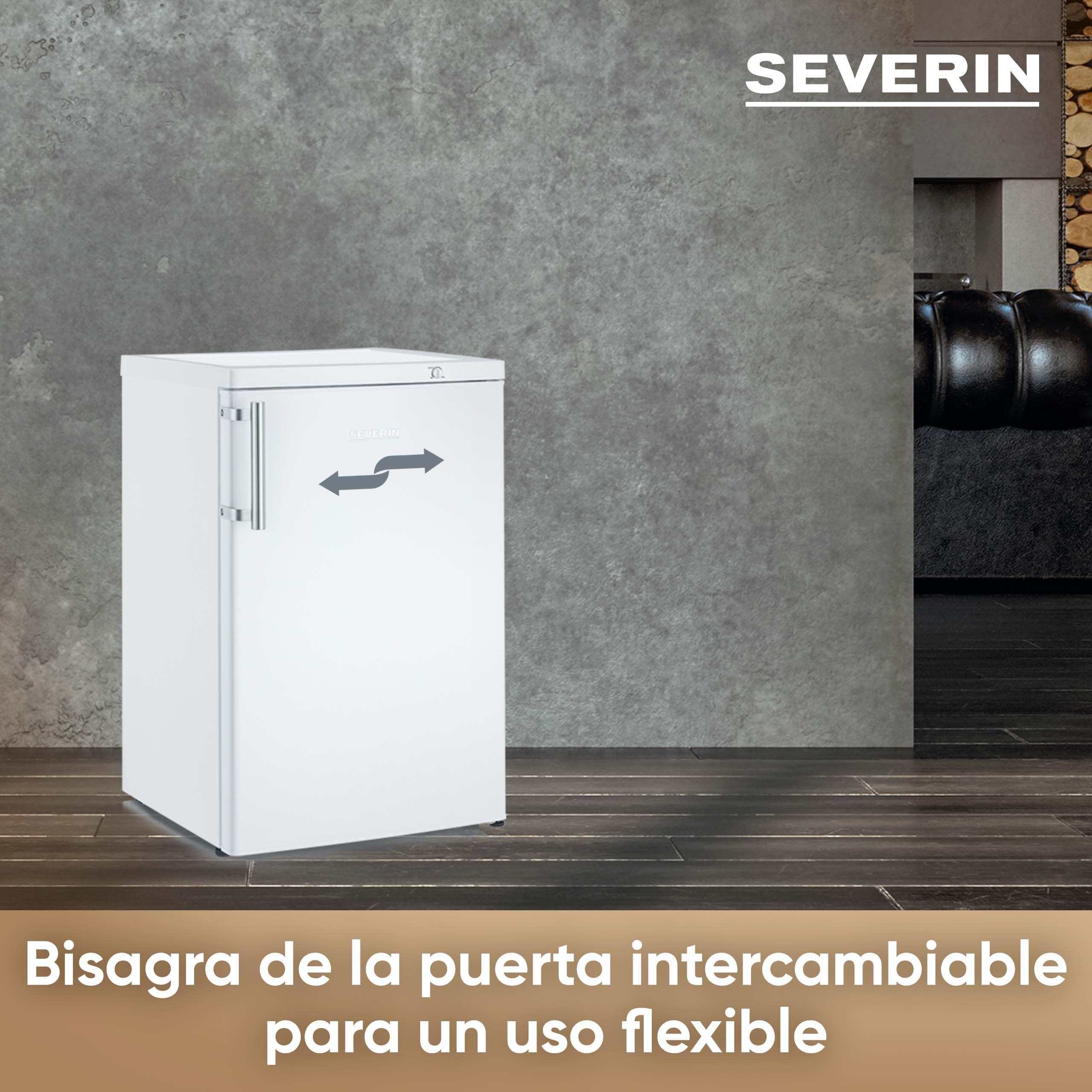 SEVERIN Congelador pequeño vertical, 85 l, mini congelador de 4*, 3 cajones, bisagra de puerta reversible, enfría de -14 a -30°C, silencioso, 38 dB, blanco, GS 8865 [CEE C]