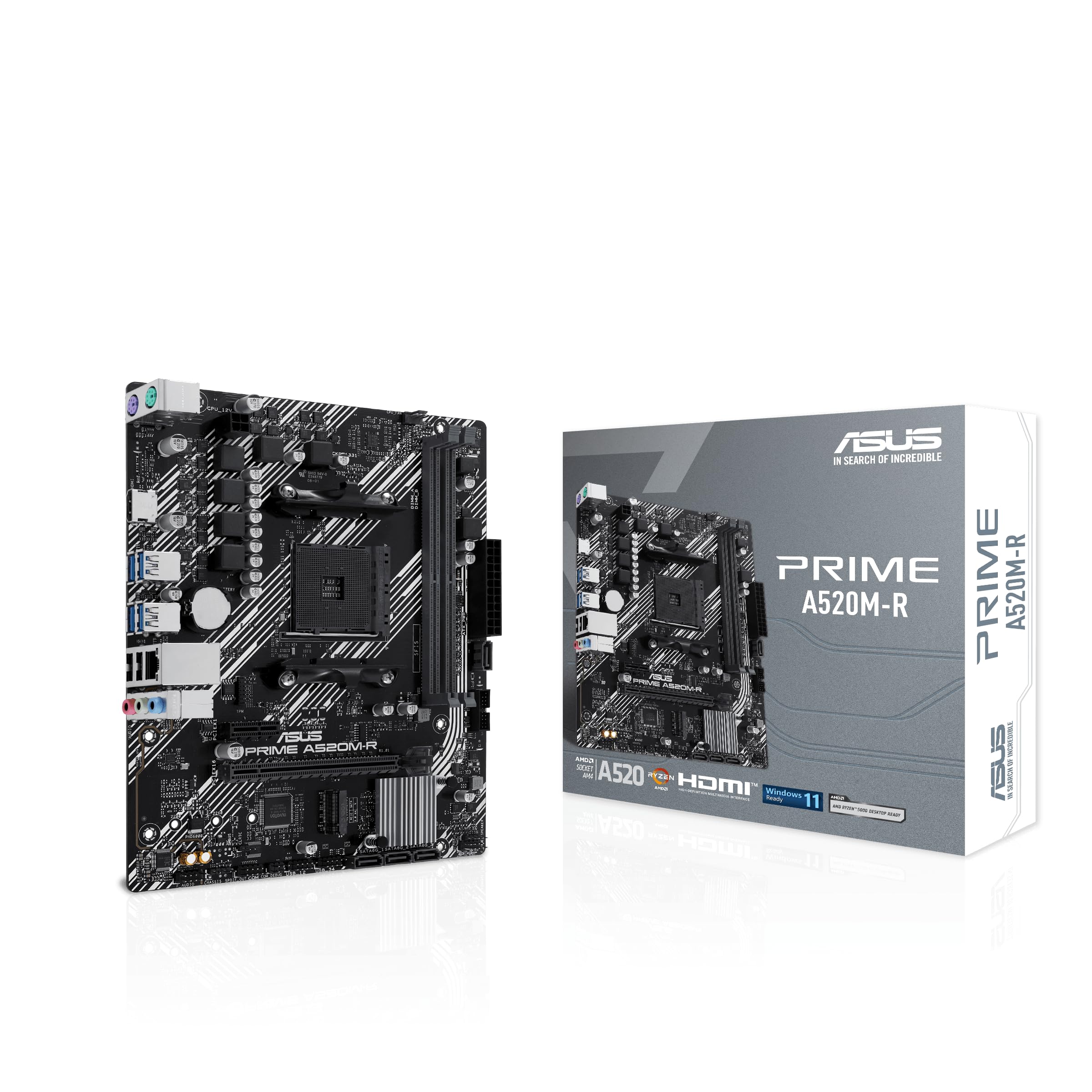 ASUS Placa-mãe Prime A520M-R AMD Ryzen AM4 mATX com suporte M.2