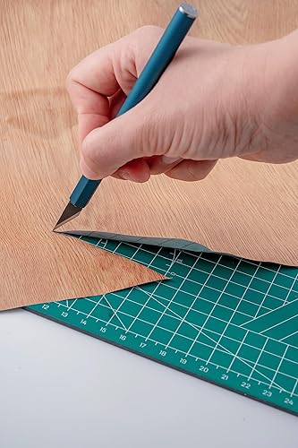 Miniatura 7 de FOSHIO Paquete de 2 cuchillos Exacto, cuchillo de pasatiempo gris con 10 cuchillas Exacto, cuchillo de manualidades con tapa de seguridad, cuchillo