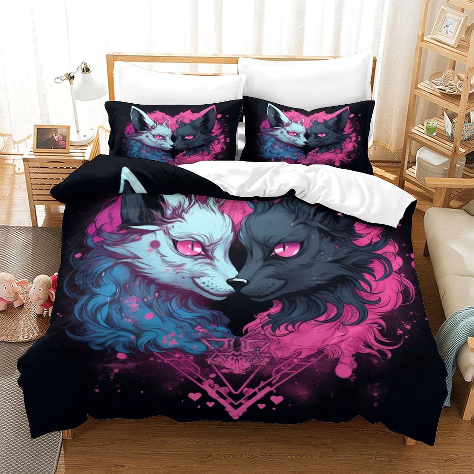 Housse de couette loup sauvage pour transformer la déco d'une chambre ado
