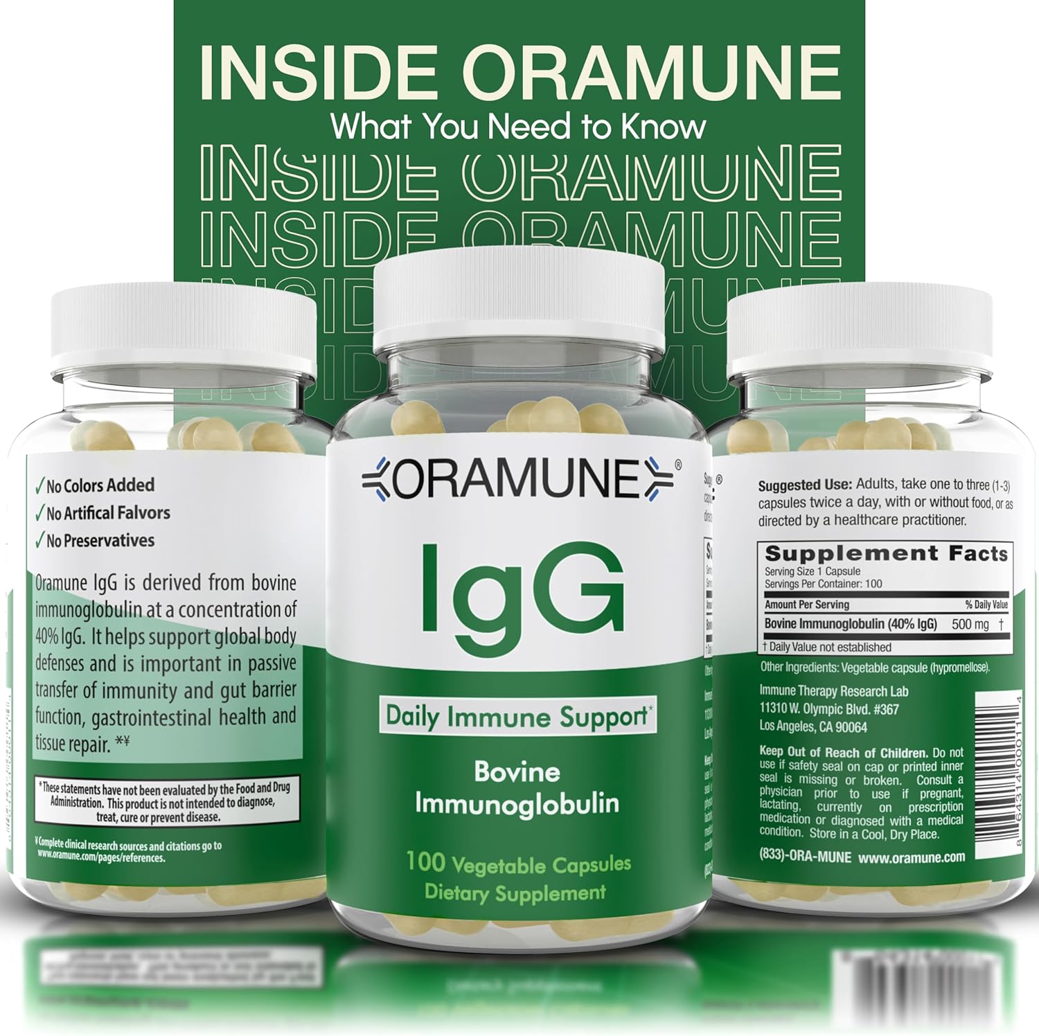 Support Supplement with Transfer Factor and Pure Colostrum IgG Supplement - 500mg Immunoglobulin - 100 Capsules - Image 7