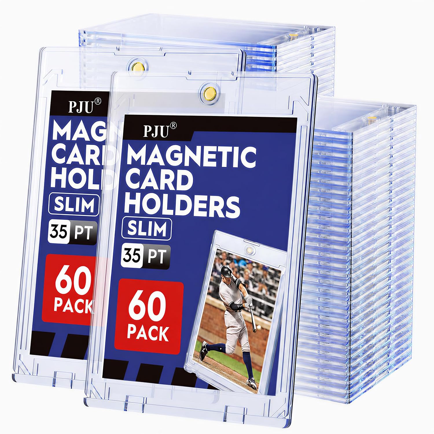 60ct Magnetic Card Holder, 35pt Slim One Touch Card Holder