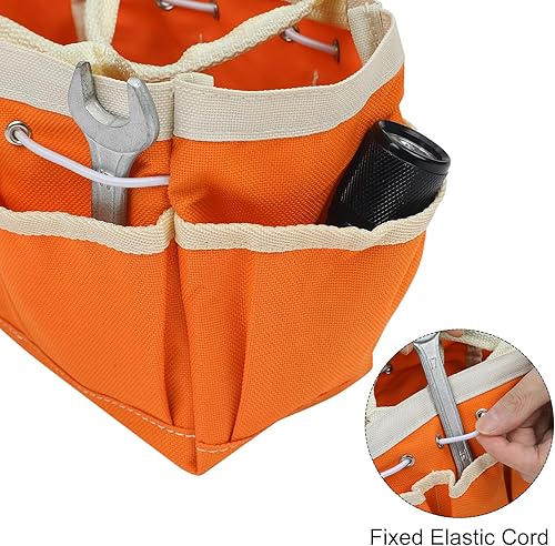 Miniatura 5 de HARFINGTON Bolsa pequeña de herramientas de jardín de 7.5 x 4 x 5 pulgadas, grande, Oxford impermeable con bolsillos, bolsa de mano de jardín,