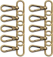 Vista 18 de CRAFTMEMORE Broches de langosta giratorios con gancho a presión, clips de moda, FS10, paquete de 10 (dorado, 1-1/2 pulgadas)