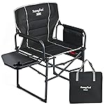 SUNNYFEEL Camping Directors Chair, Heavy Duty,Oversized Portable Folding Chair with Side Table, Pocket for Beach, Fishing,Trip,Picnic,Lawn,Concert Outdoor Foldable Camp Chairs