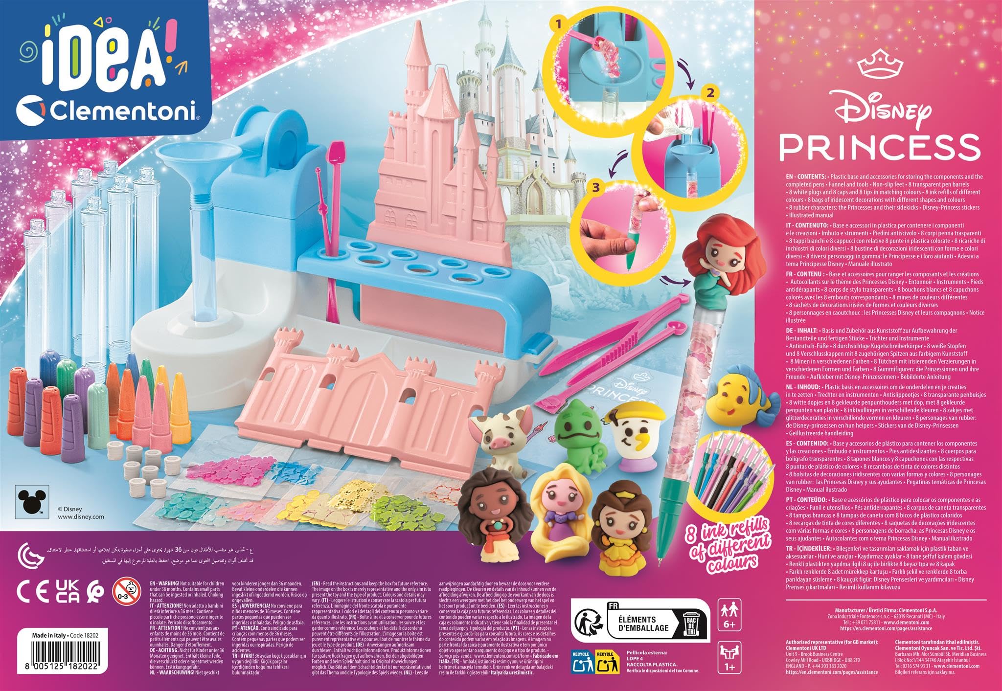 Clementoni Princess Pen Lab - Create Magical Disney Princess Pens with Inks, Decorations and Stickers for Kids 6+ - Image 2