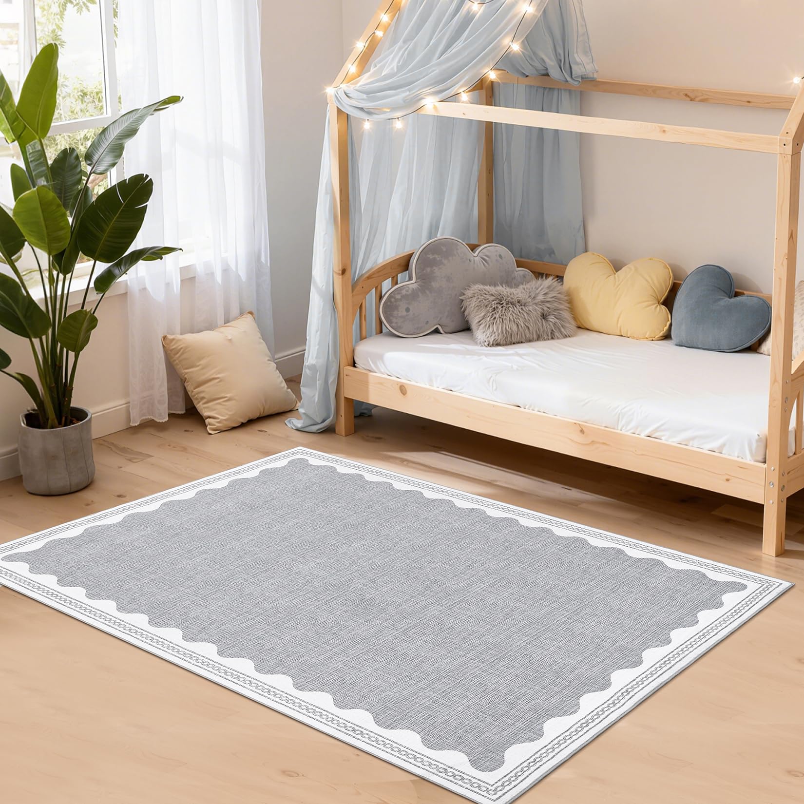Moderner Teppich Wohnzimmer 120x170cm Waschbarer für Wohnzim