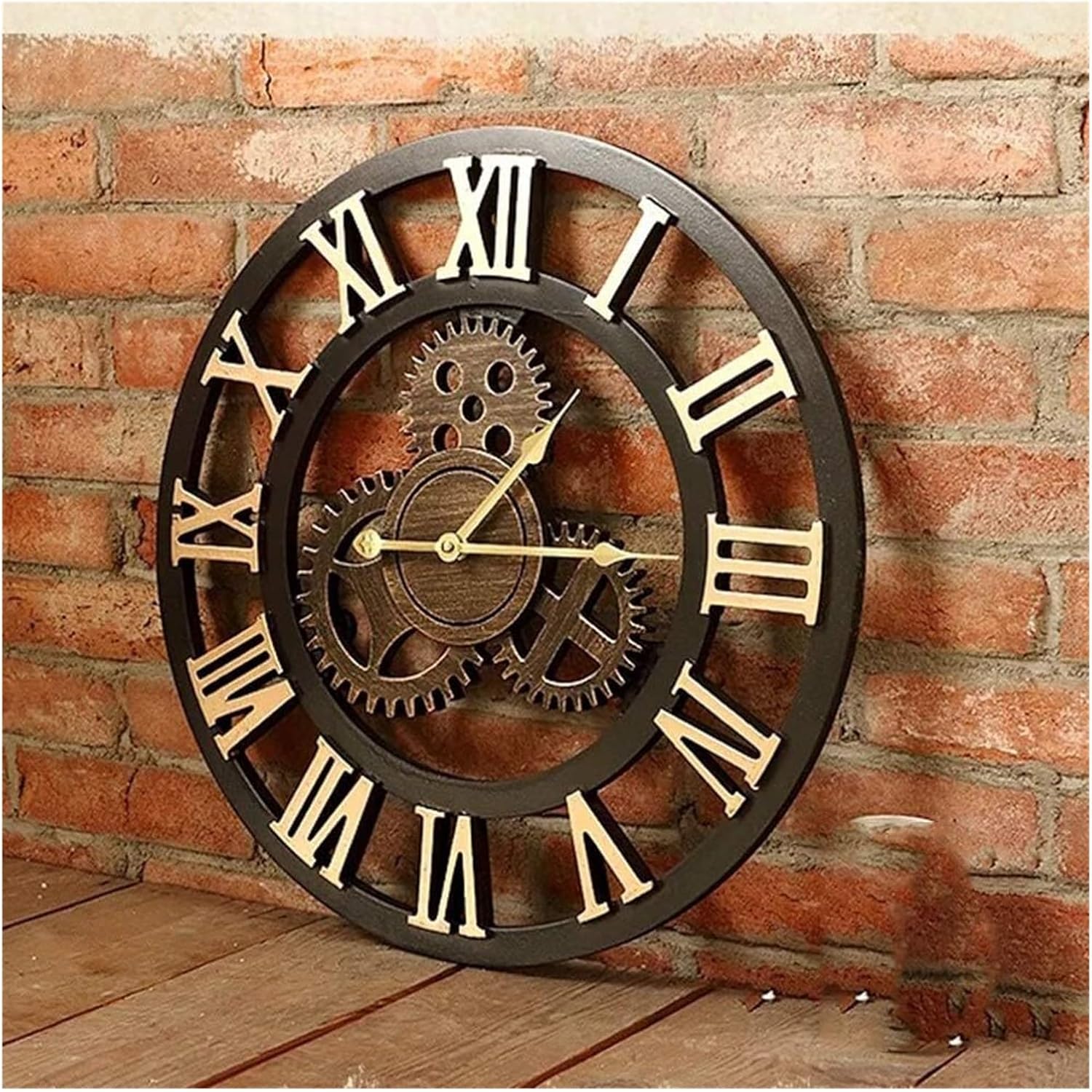Wall Clock Industrial Wind Retro Personality Living Room Wall Clock Watch Gears Creative Restaurant Murals Decorative Wall Hanging Bar 50 * 50cm