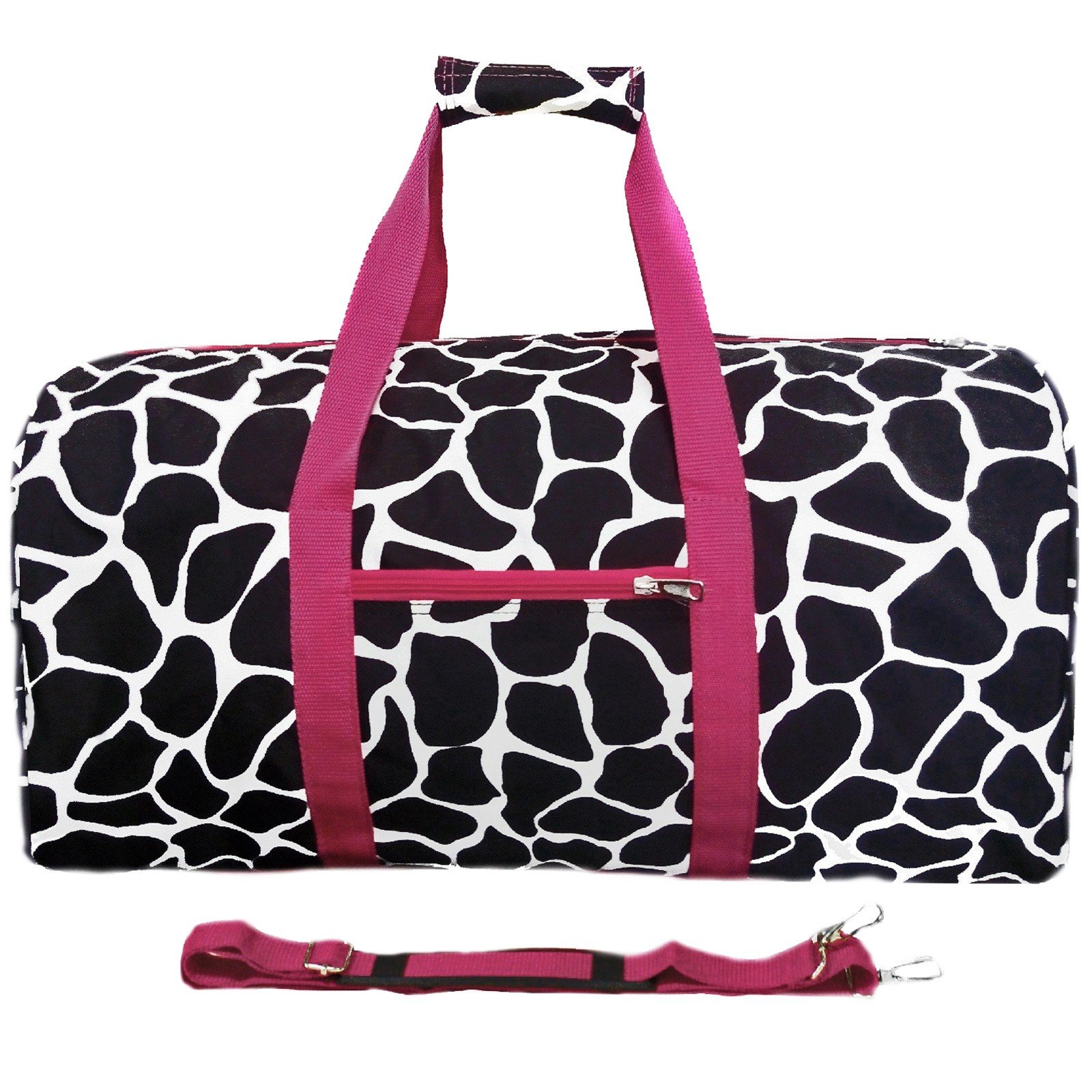 World Traveler 22" Duffle Bag, Fuchsia Trim Giraffe, One Size