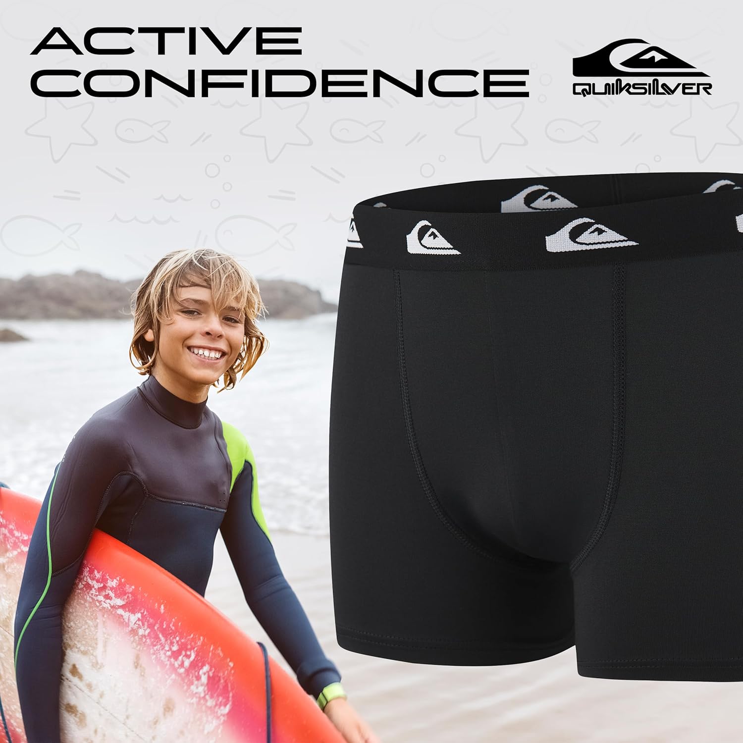 Quiksilver Boys Underwear 4 Pack Boxer Briefs for Boys 6-18 Durable Stretch Breathable Moisture Wicking - Image 6