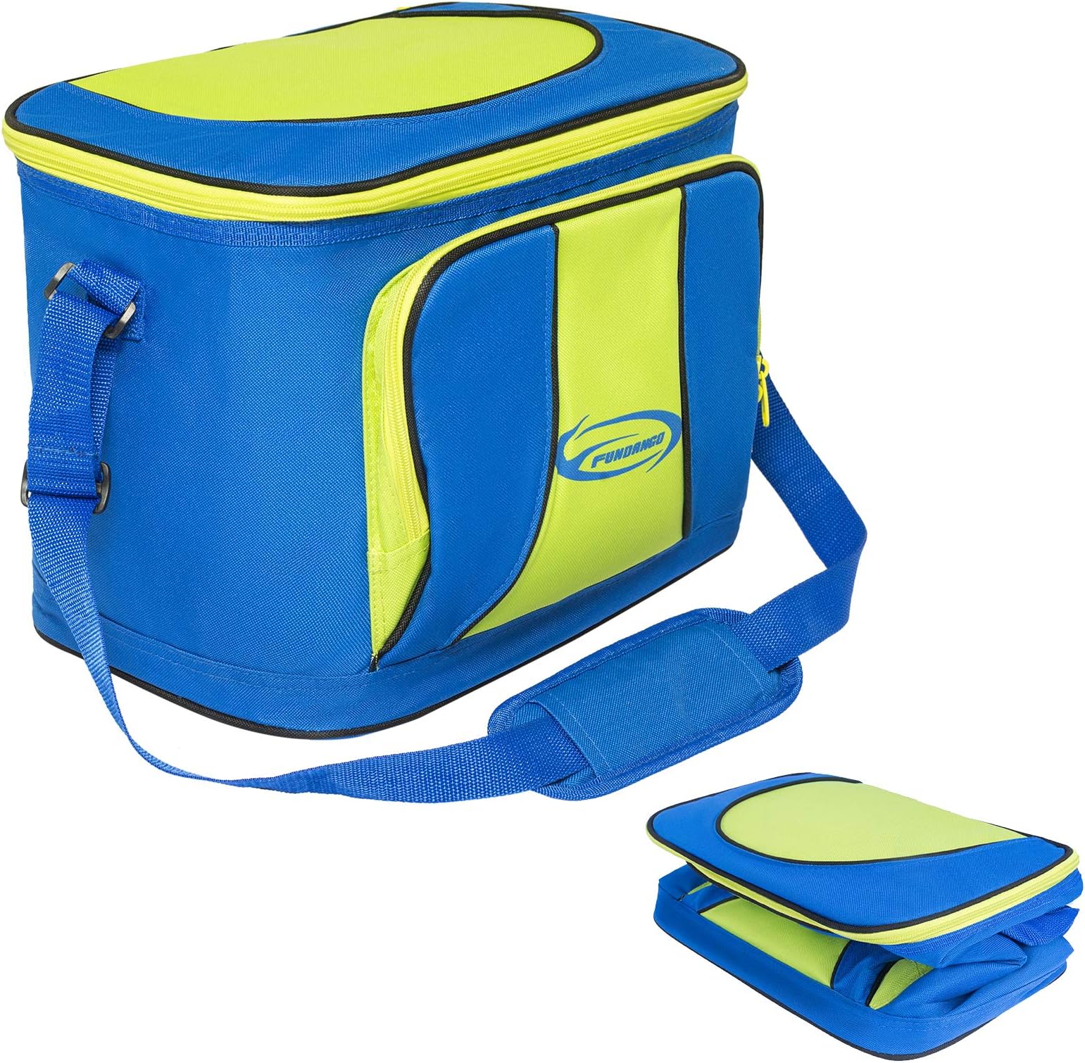 FUNDANGO Collapsible 24 Cans Soft Cooler Bag Insulated Waterproof Beach Cooler Bag Portable Leakproof Coolers Foldable for Camping Lunch Tourit Travel with 24-72 Hour Ice Retention