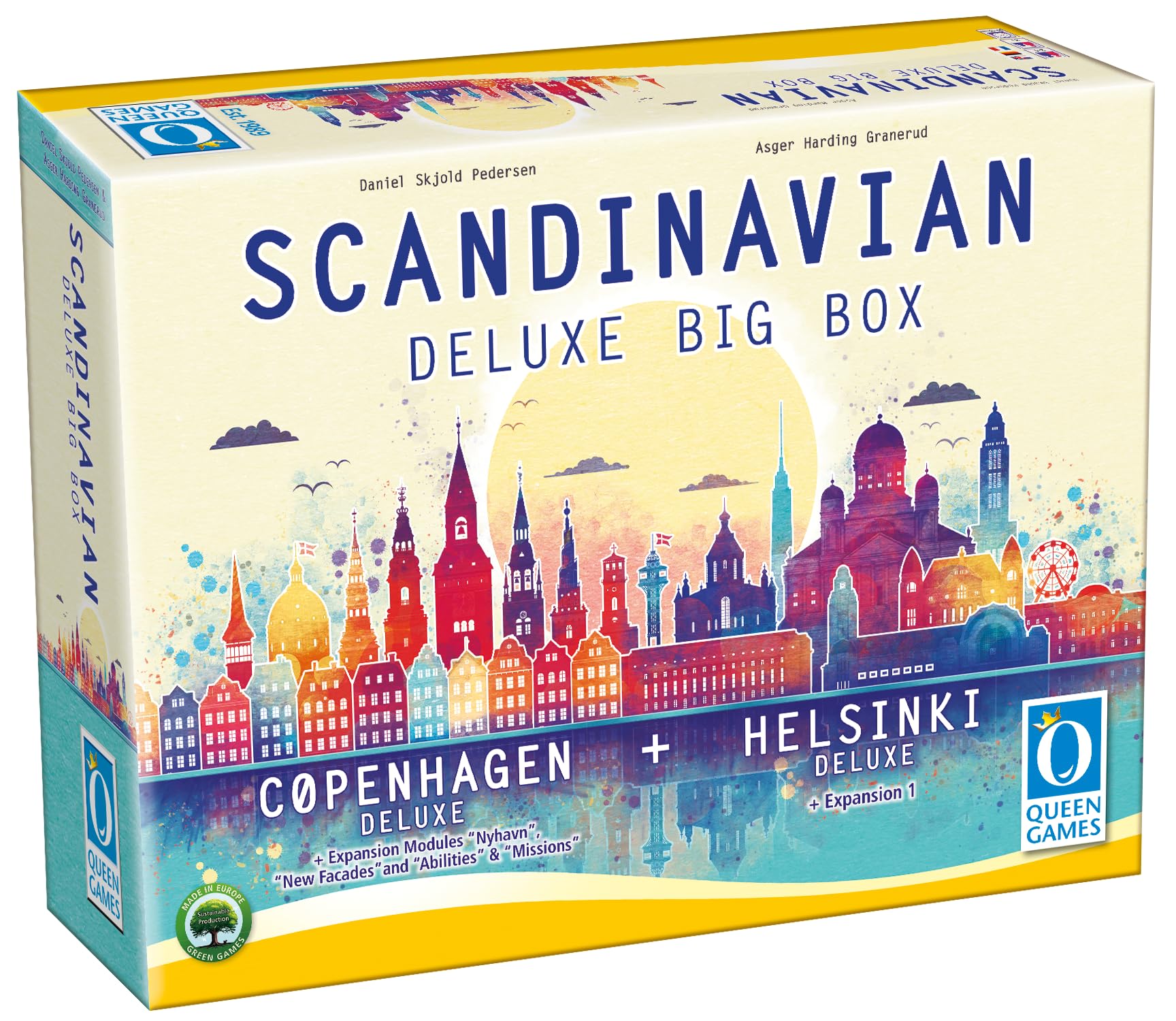 Queen Games 10843 Scandinavian Big Box | kolekcja gier planszowych: Copenhagen & Helsinki | gra strategiczna i rodzinna dla 2-5 osób
