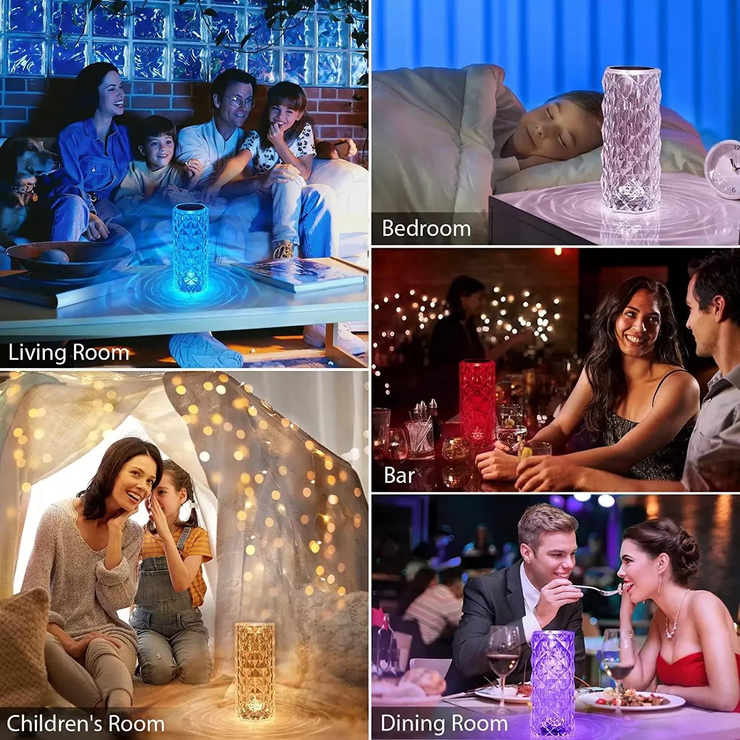 16 Color RGB Diamond Crystal Night Lamp