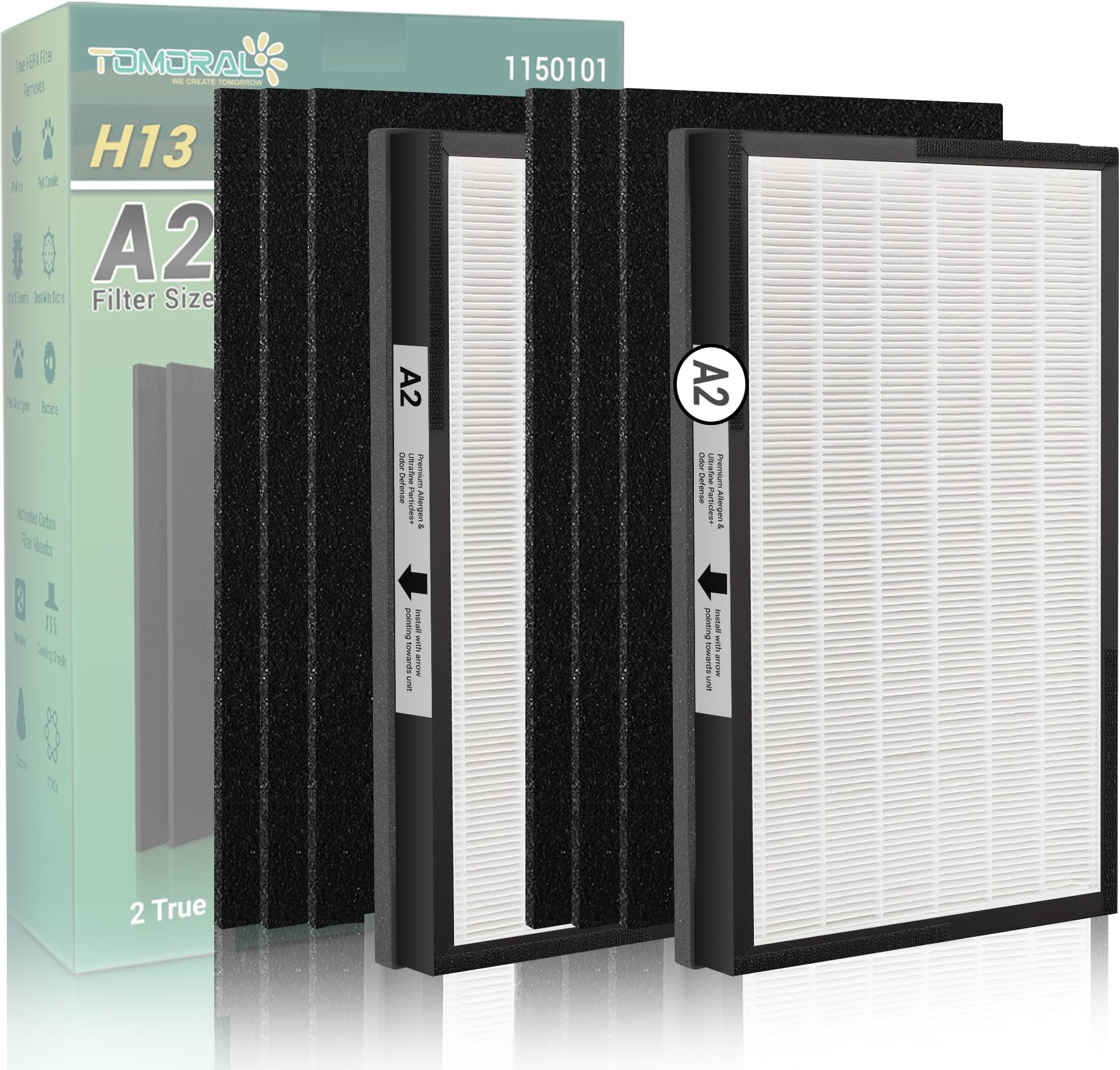 TOMORAL A2 True HEPA Replacement Filter for 3M Filtrete