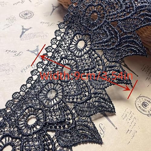 Miniatura 8 de 3.5 in de ancho con patrón de vela europea bordado inelástico con ribete de encaje, cubierta de cortina para mantel de cortina, ropa y accesorios (2