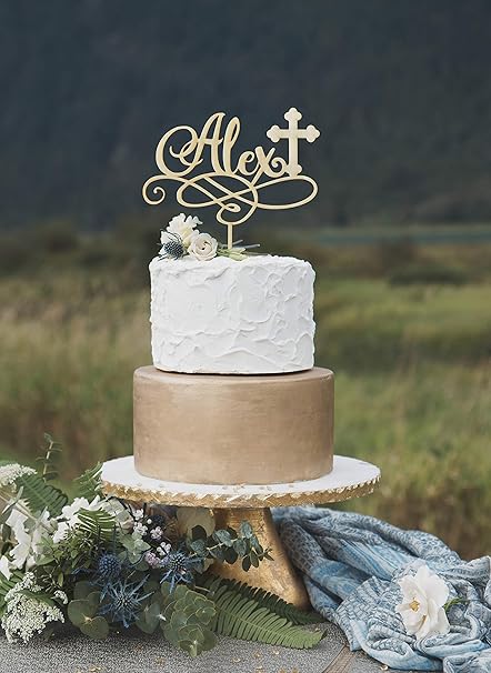 Queen54ferna Decoration De Gateau Pour Bapteme Premiere Communion Et Confirmation Amazon Fr Cuisine Et Maison