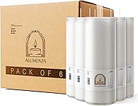 Alumenza 7 Day Unscented Devotional Prayer Candles in Glass Jars - Clean Burning Long Lasting Bulk 6 Pack for Rituals, Memorials, Altars