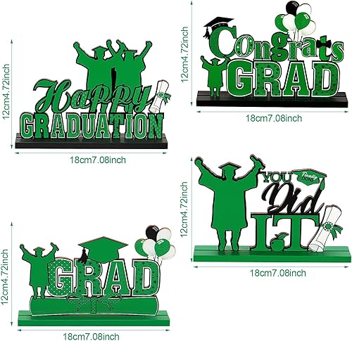 Miniatura 2 de 4 piezas de decoraciones de fiesta de graduación 2023, centros de mesa de graduación de madera para clase de 2023, decoración de mesa de graduación