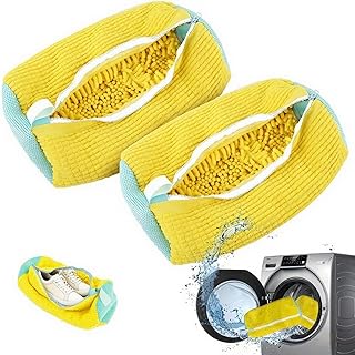 2Pack Shoe Washing Machine Bag, Shoes Laundry Bag, Reusable Mesh Shoe Wash Bags, 360° Shoe Cleaning Bag with Zipper, Laund...