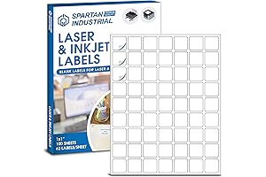 Spartan Industrial Printable 1X1 Labels | Inkjet & Laser - 1" X...