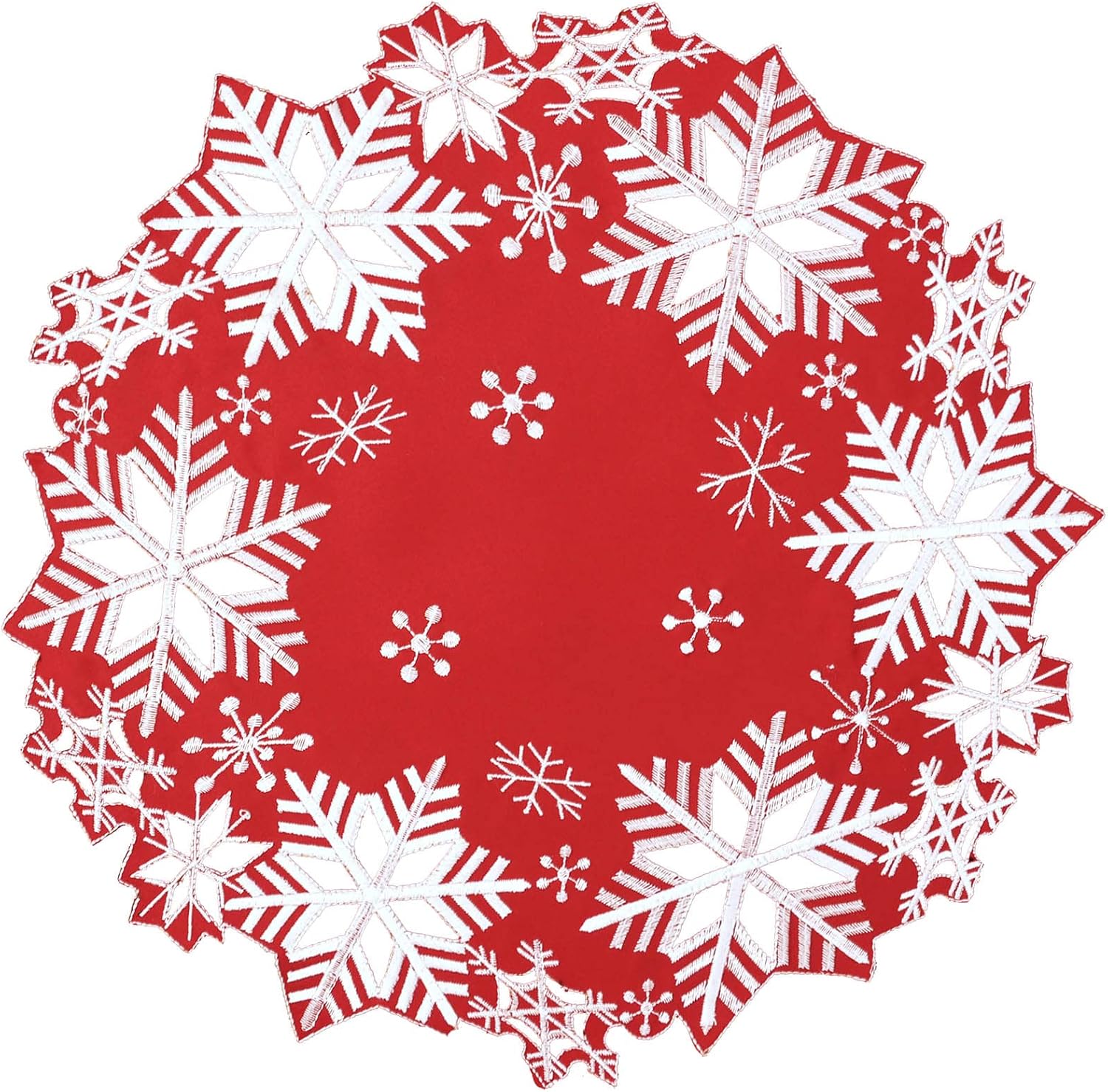 Aazon.co: Sihosen Ebroidered Navy Blue Snowflakes Table Runners - View #6