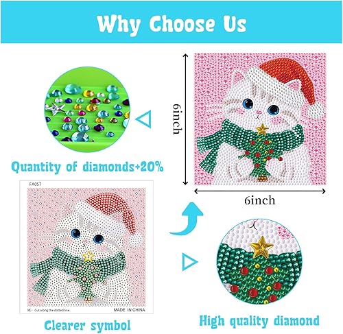 Vista 14 de Libfx Kits de arte de diamantes para niños, 4 piezas de arte de diamantes para niñas, niños, principiantes, artes y manualidades para niños de 8 a