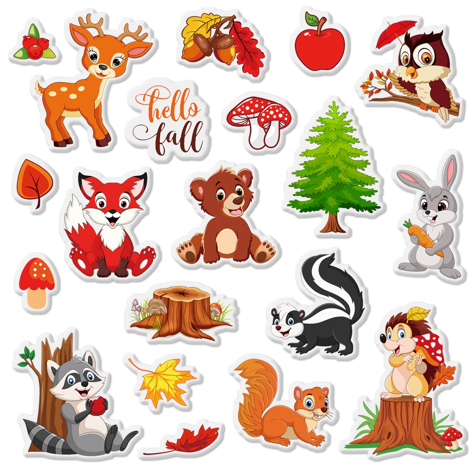 Autocollants gel Thanksgiving Whaline pour fenêtre décorative automne et animaux