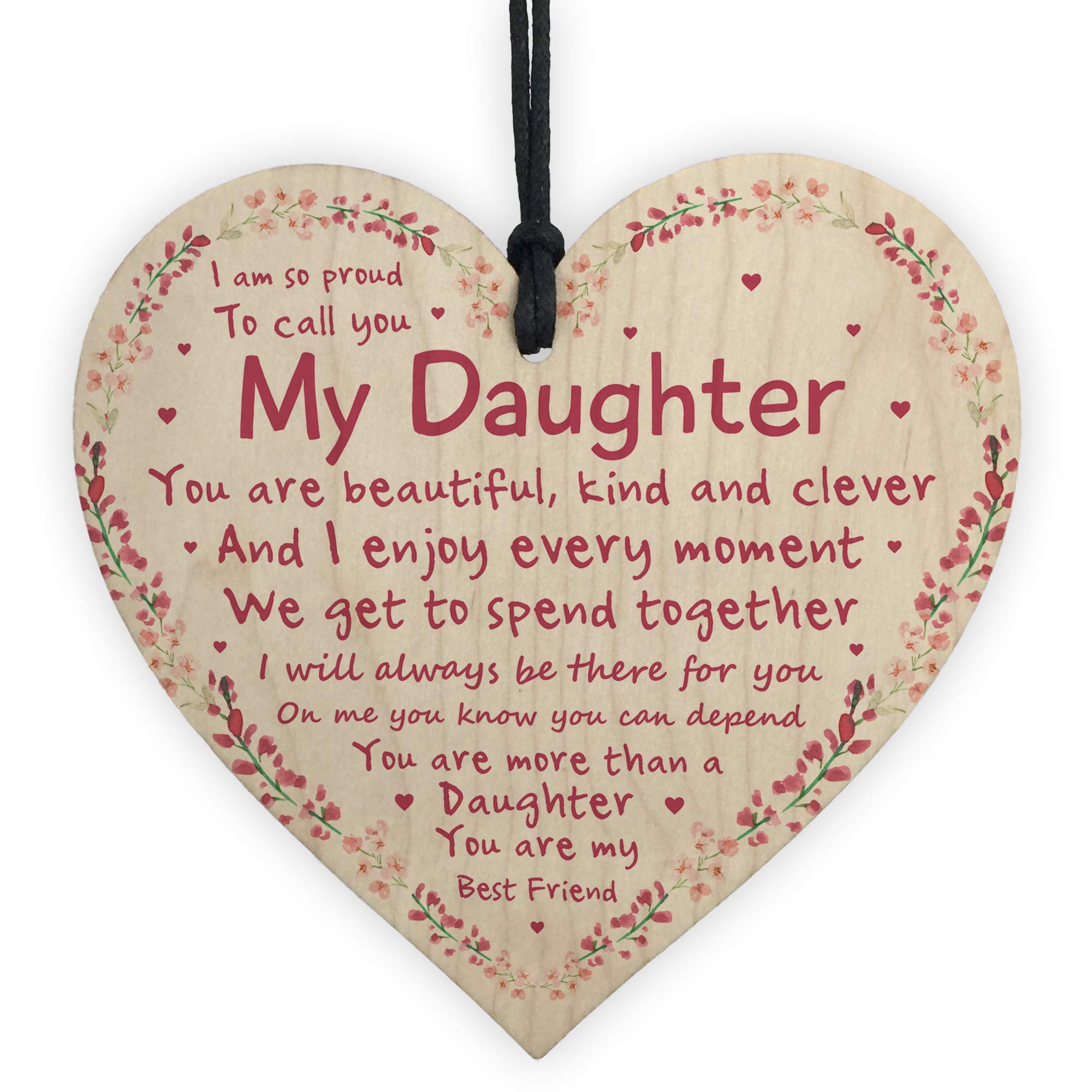 Red Ocean Multicolor Gifts For Her Daughter Birthday Wooden Heart Gift For Daughter Keepsake