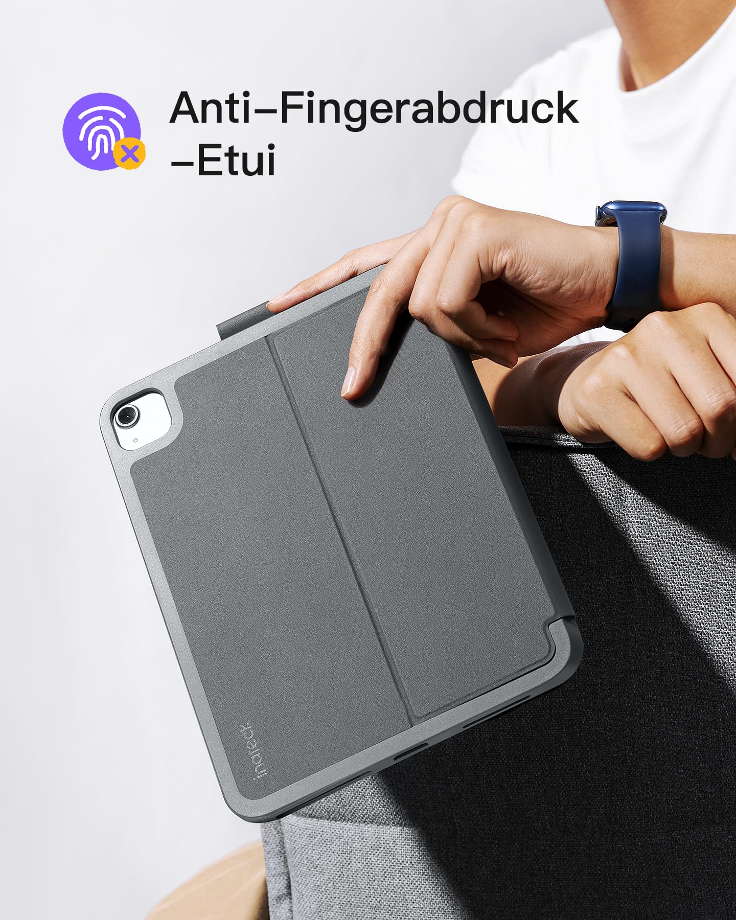 Inateck iPad 11(A16) Hülle mit Tastatur, iPad 10 Gen. Hülle mit Tastatur, für iPad Air 11" M4/ M3/M2 (2026/2025/2024),Air 5/4, Pro 11,QWERTZ,Ultraleichte Tastatur mit Stifthalter,AirTap BK2007