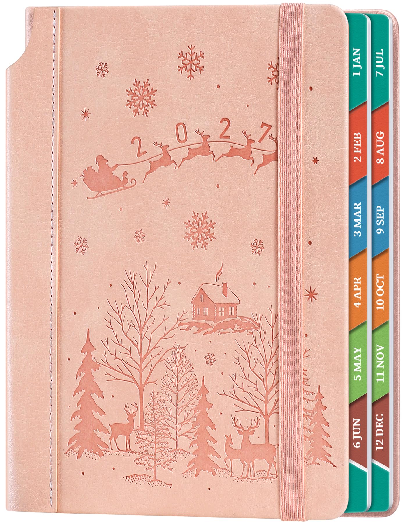ZXHQ Diary 2027 Day Per Page, Full Year Daily Planner 2027 - Pink