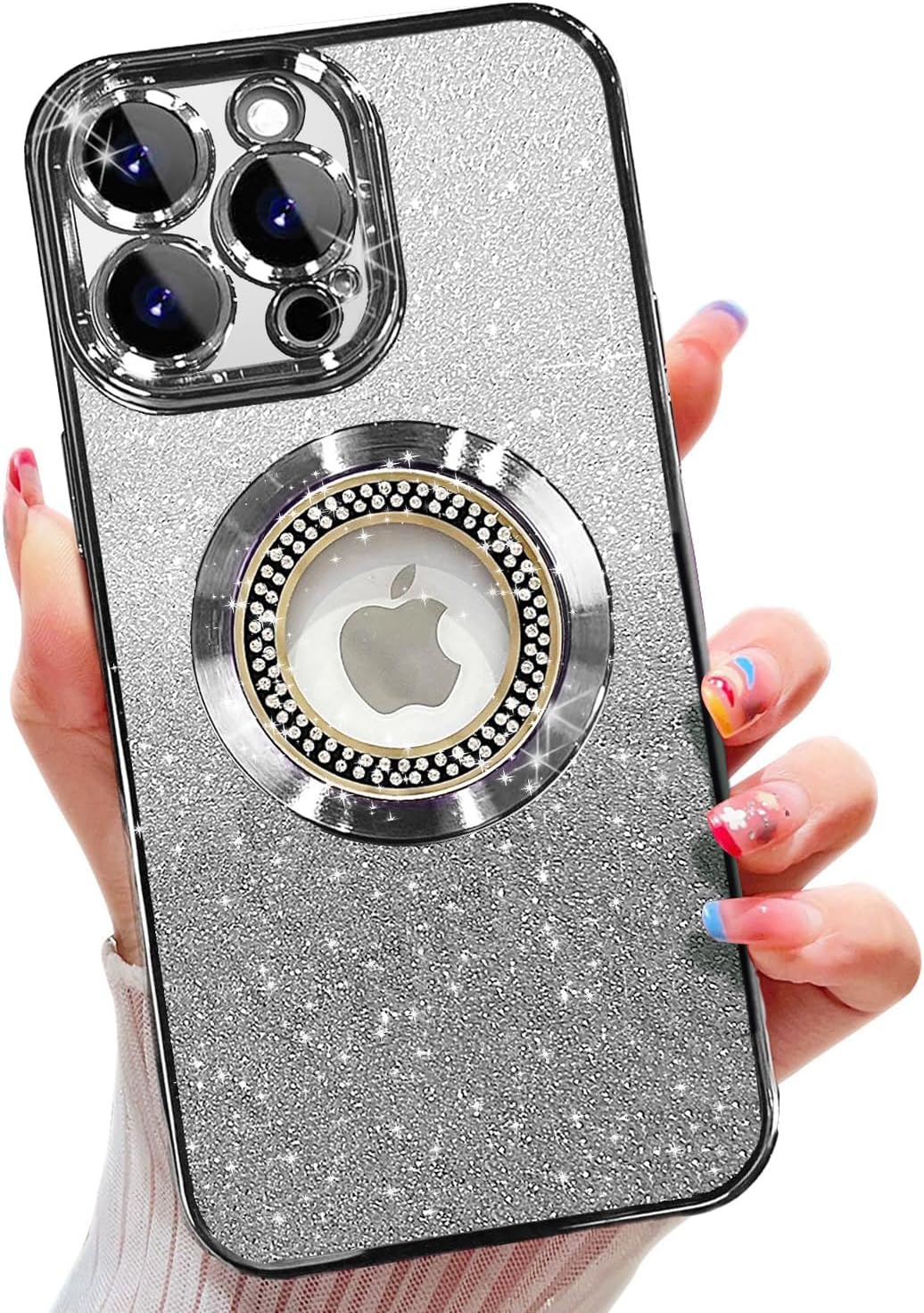 Misscase for iPhone 15 Pro Max Magnetic Glitter Case,Cute Full ...