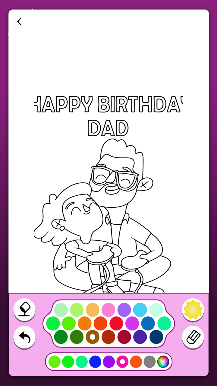 Happy Birthday Dad Coloring Pages Coloring Books Funny KIds - App on ...